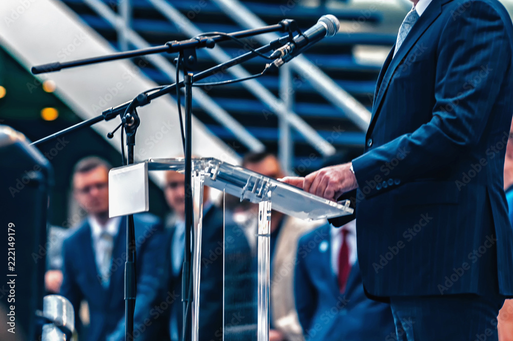 Male Speaker On The Stage