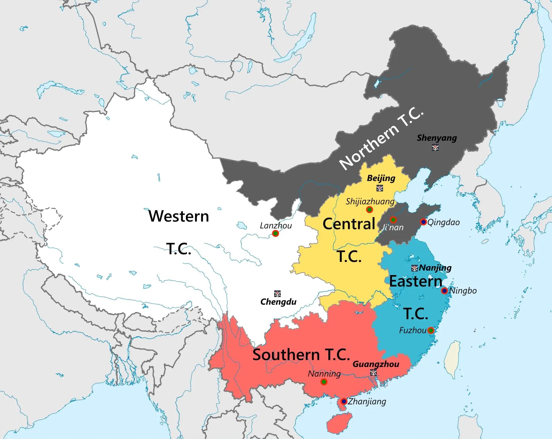 PLA Theatre command map