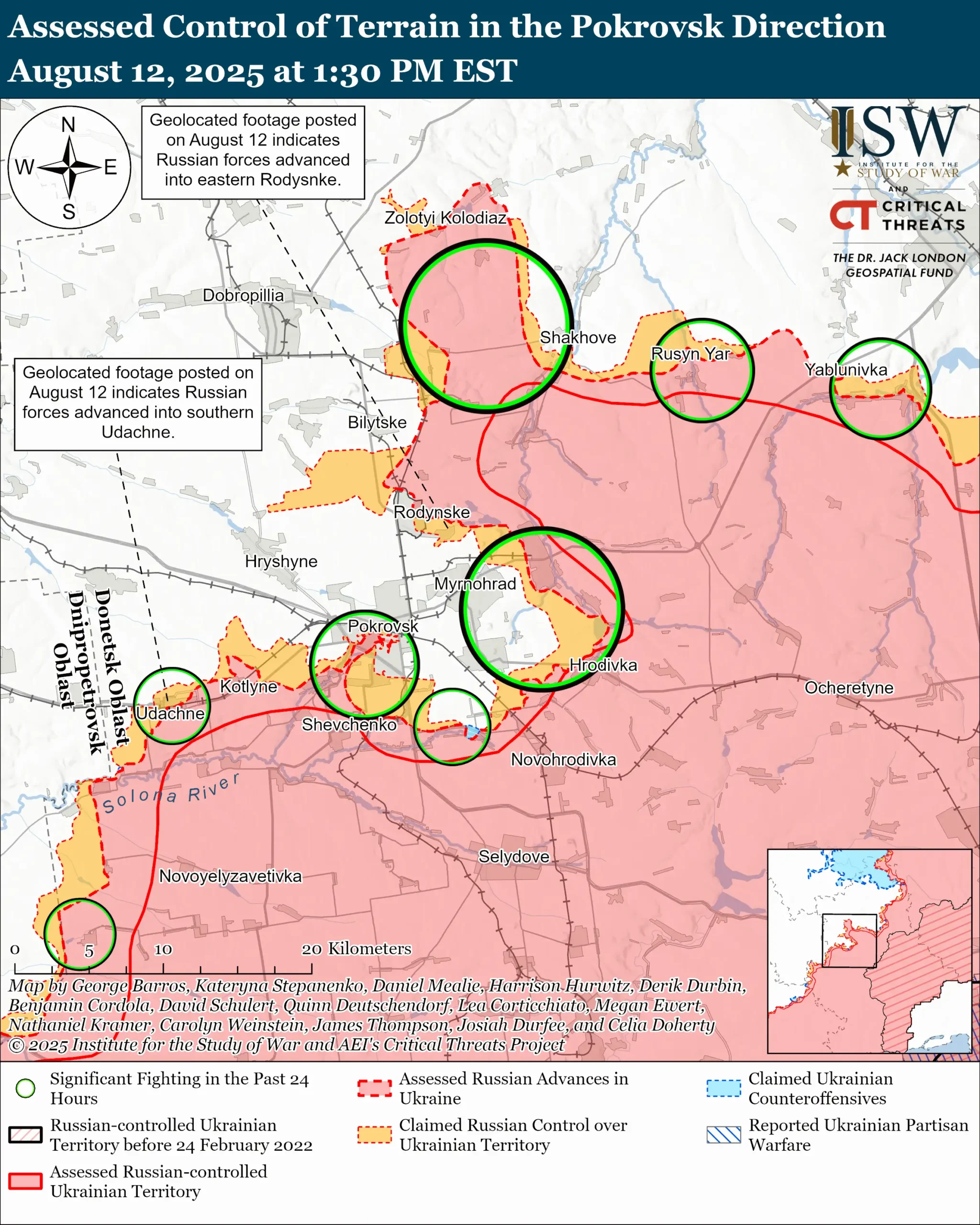 Putin–Trump Talks – Diplomacy or Deception? what to expect from the summit 1 Geolocated footage posted on August 12 indicates Russian forces advanced into eastern Rodysnke and into southern Udachne